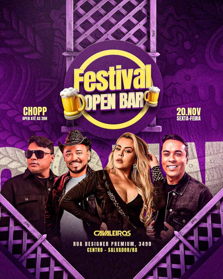 PSD FLYER FREE - TEMPLATE - CANVA - FREEPIK - DESIGNI - DESIGNER - PSD FESTIVAL OPEN BAR - SHOWS- EVENTOS
