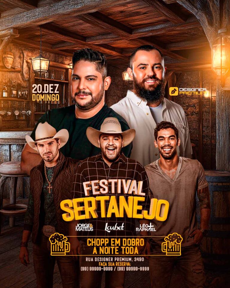 PSD FLYER FREE - TEMPLATE - CANVA - FREEPIK - DESIGNI - DESIGNER - PSD FESTIVBAL SERTANEJO - SERTANEJO - EVENTOS