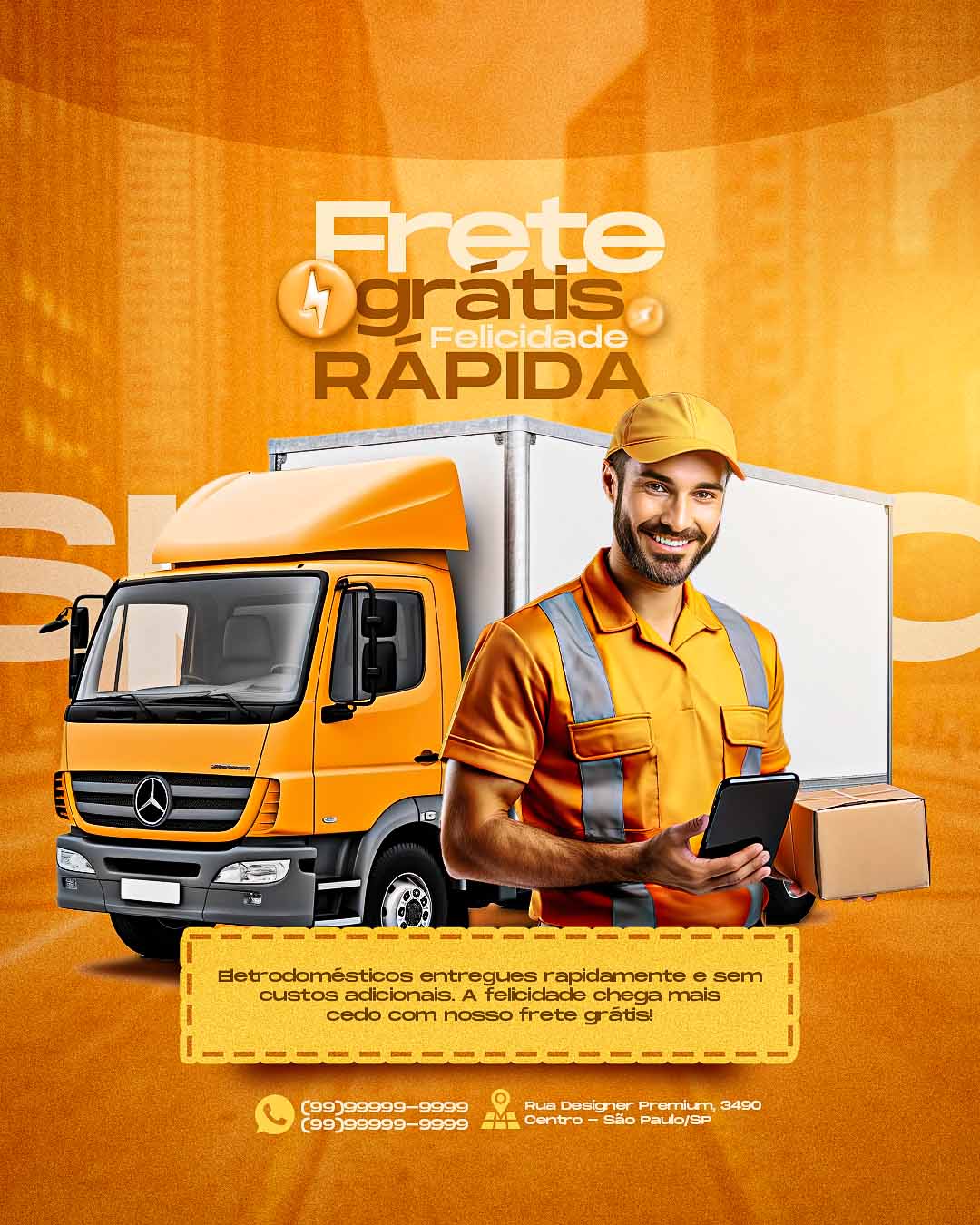 PSD FLYER FREE - TEMPLATE - CANVA - FREEPIK - DESIGNI - DESIGNER - PSD FRETE GRÁTIS - ENTREGA - SOCIAL MEDIA