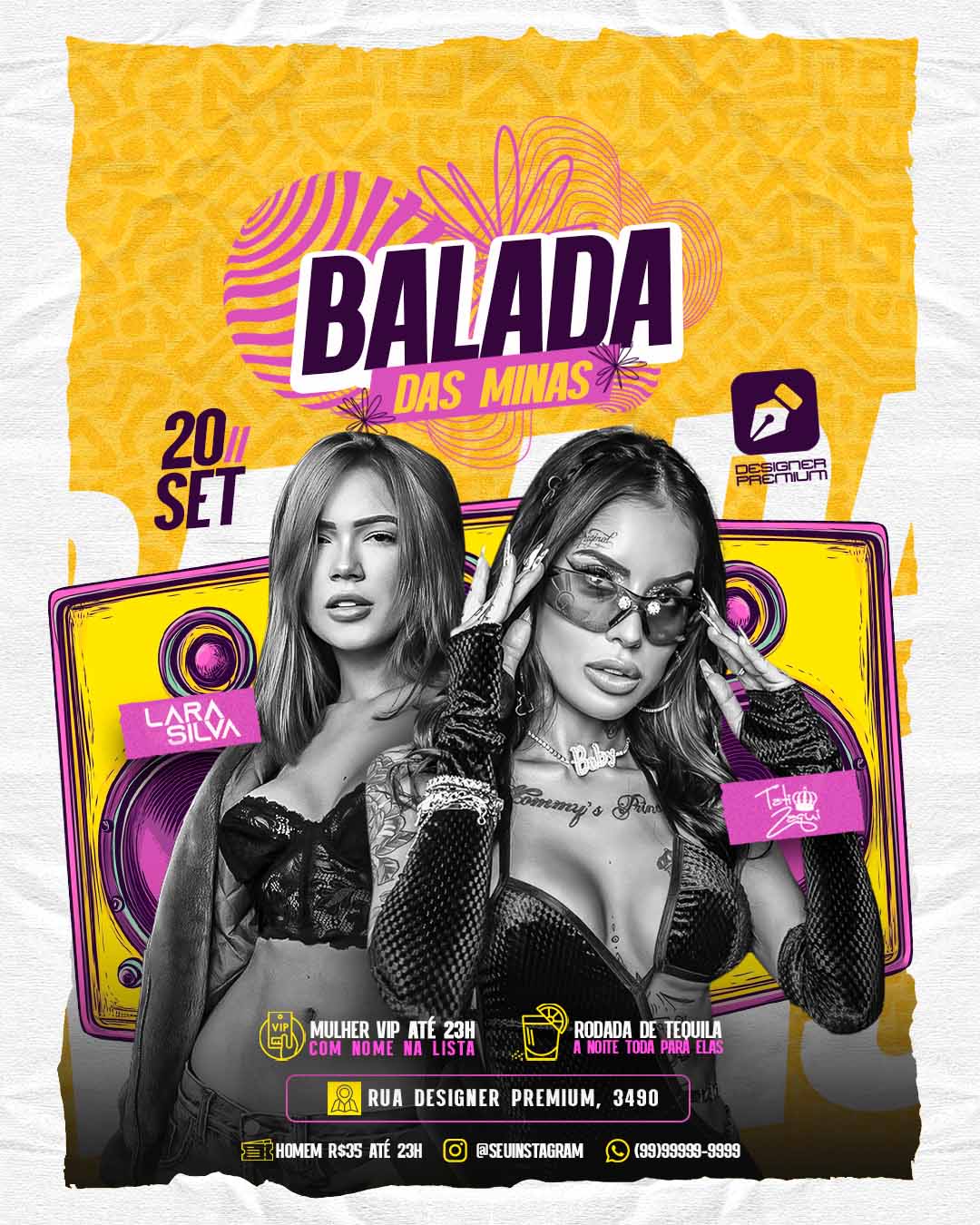 PSD FLYER FREE - TEMPLATE - CANVA - FREEPIK - DESIGNI - DESIGNER - PSD FUNK BALADA DAS MINAS - FUNK - EVENTOS