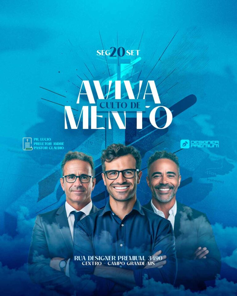 PSD FLYER FREE - TEMPLATE - CANVA - FREEPIK - DESIGNI - DESIGNER - PSD GOSPEL AVIVAMENTO - GOSPEL - EVENTOS