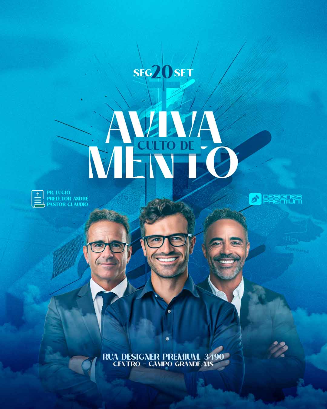 PSD FLYER FREE - TEMPLATE - CANVA - FREEPIK - DESIGNI - DESIGNER - PSD GOSPEL AVIVAMENTO - GOSPEL - EVENTOS