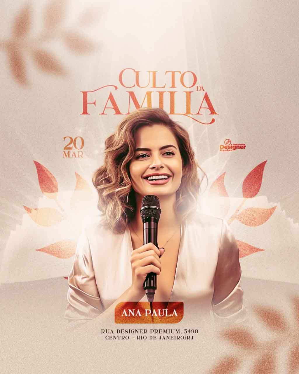 PSD FLYER FREE - TEMPLATE - CANVA - FREEPIK - DESIGNI - DESIGNER - PSD GOSPEL - CULTO DA FAMILIA - EVENTOS