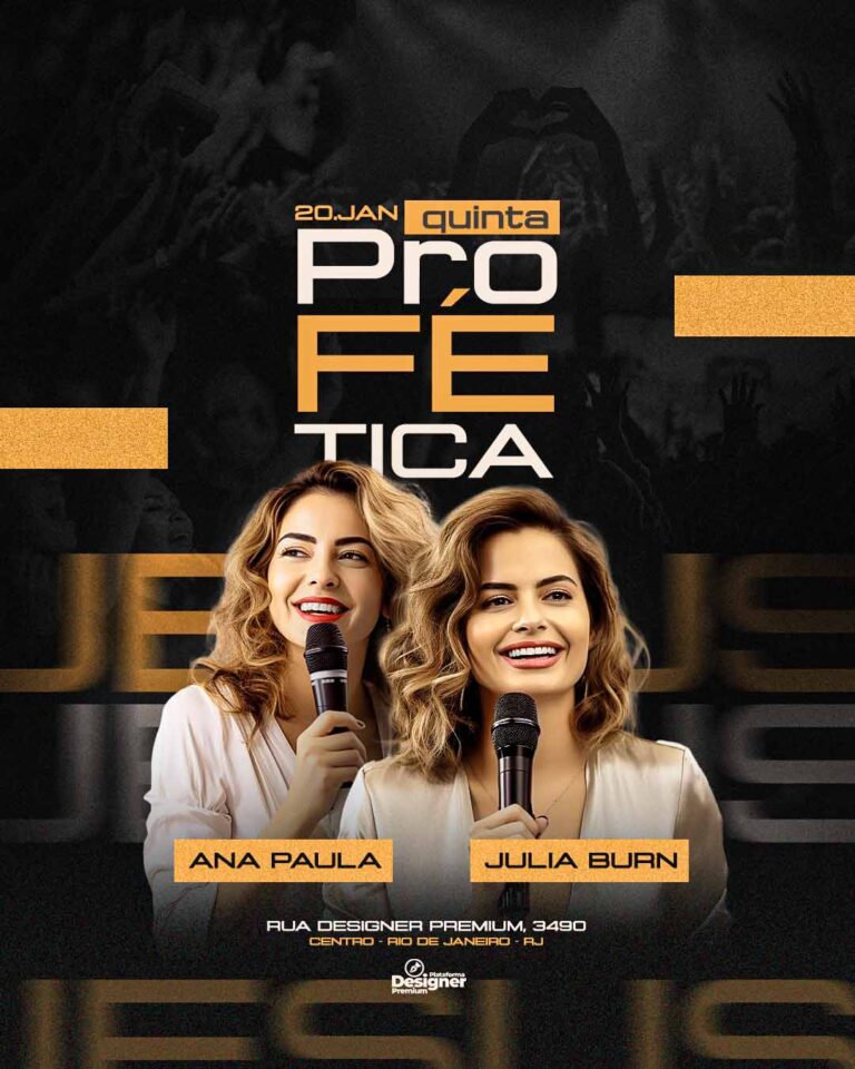 PSD FLYER FREE - TEMPLATE - CANVA - FREEPIK - DESIGNI - DESIGNER - PSD GOSPEL - QUINTA - PROFÉTICA - EVENTOS