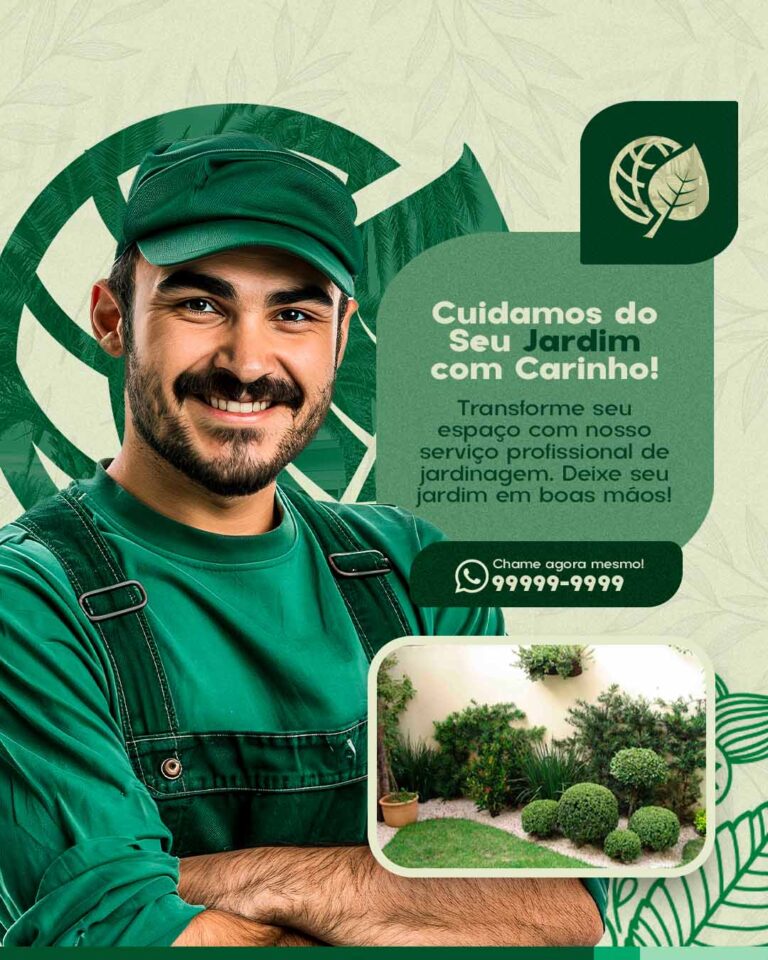 PSD FLYER FREE - TEMPLATE - CANVA - FREEPIK - DESIGNI - DESIGNER - PSD JARDINEIRO - JARDIM - SOCIAL MEDIA