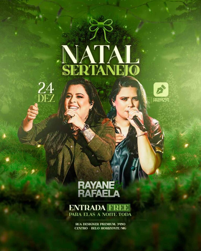 PSD FLYER FREE - TEMPLATE - CANVA - FREEPIK - DESIGNI - DESIGNER - PSD NATAL SERTANEJO - SERTANEJO - EVENTOS