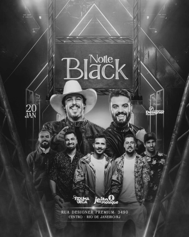 PSD FLYER FREE - TEMPLATE - CANVA - FREEPIK - DESIGNI - DESIGNER - PSD NOITE BLACK - SERTANEJO - EVENTOS