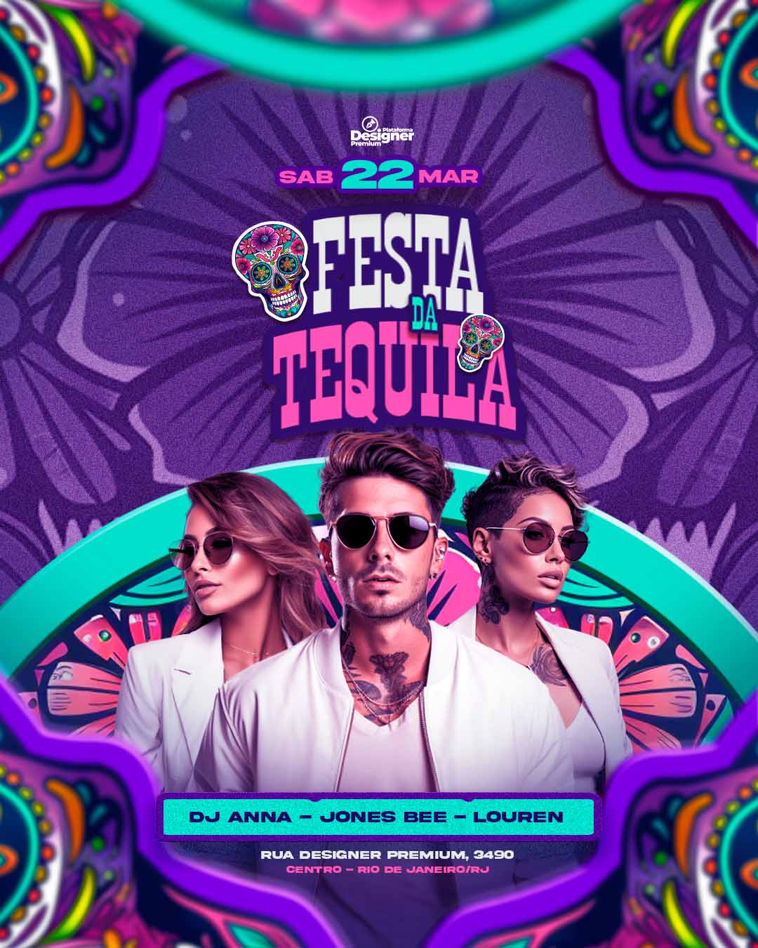 PSD FLYER FREE - TEMPLATE - CANVA - FREEPIK - DESIGNI - DESIGNER - PSD NOITE DA TEQUILA -ELETRONICA - EVENTOS