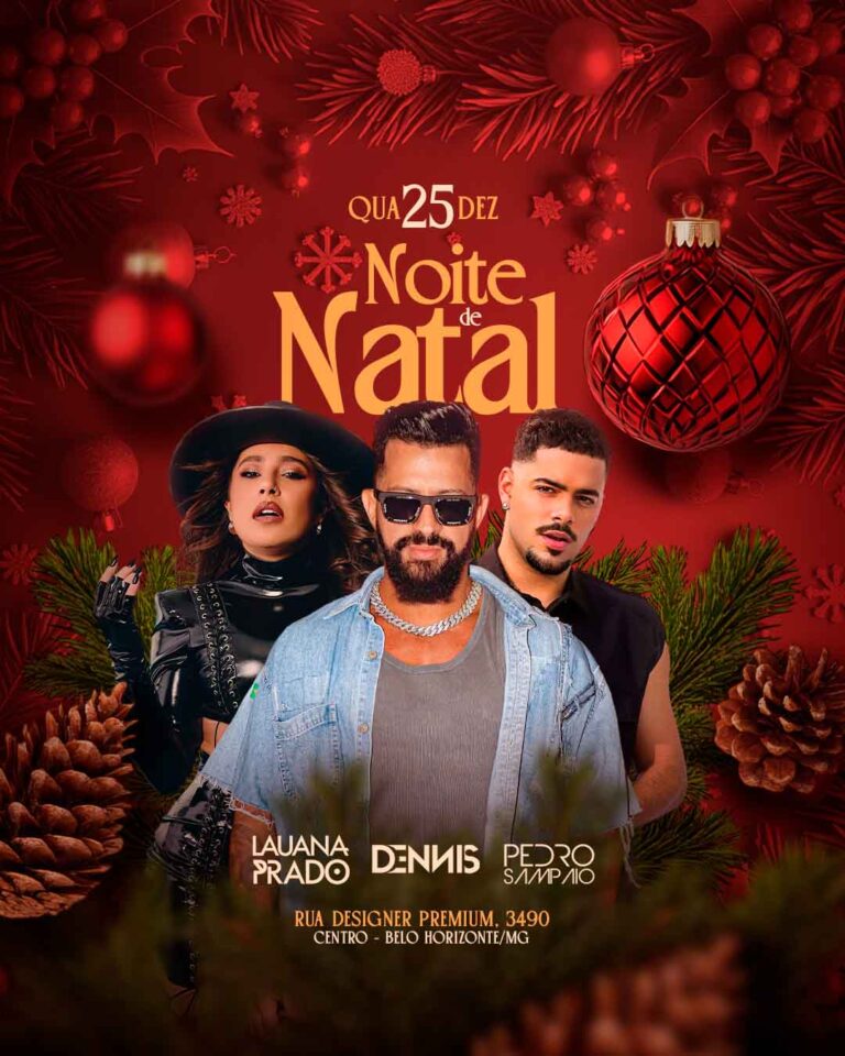 PSD FLYER FREE - TEMPLATE - CANVA - FREEPIK - DESIGNI - DESIGNER - PSD NOITE DE NATAL 1- NATAL - EVENTOS