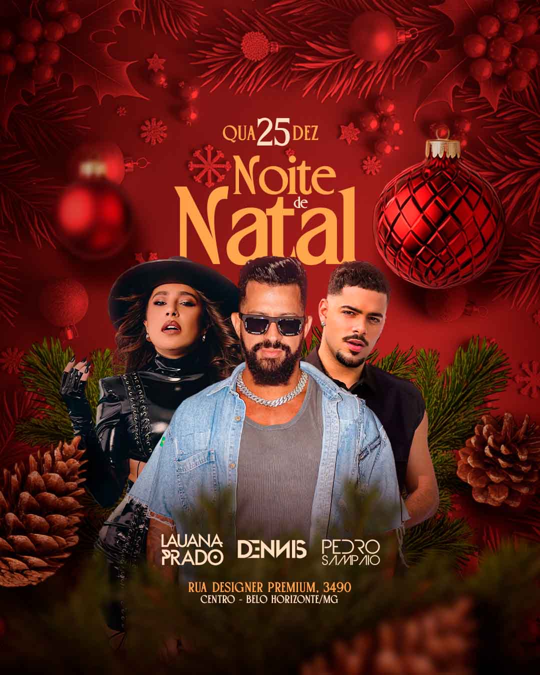 PSD FLYER FREE - TEMPLATE - CANVA - FREEPIK - DESIGNI - DESIGNER - PSD NOITE DE NATAL 1- NATAL - EVENTOS