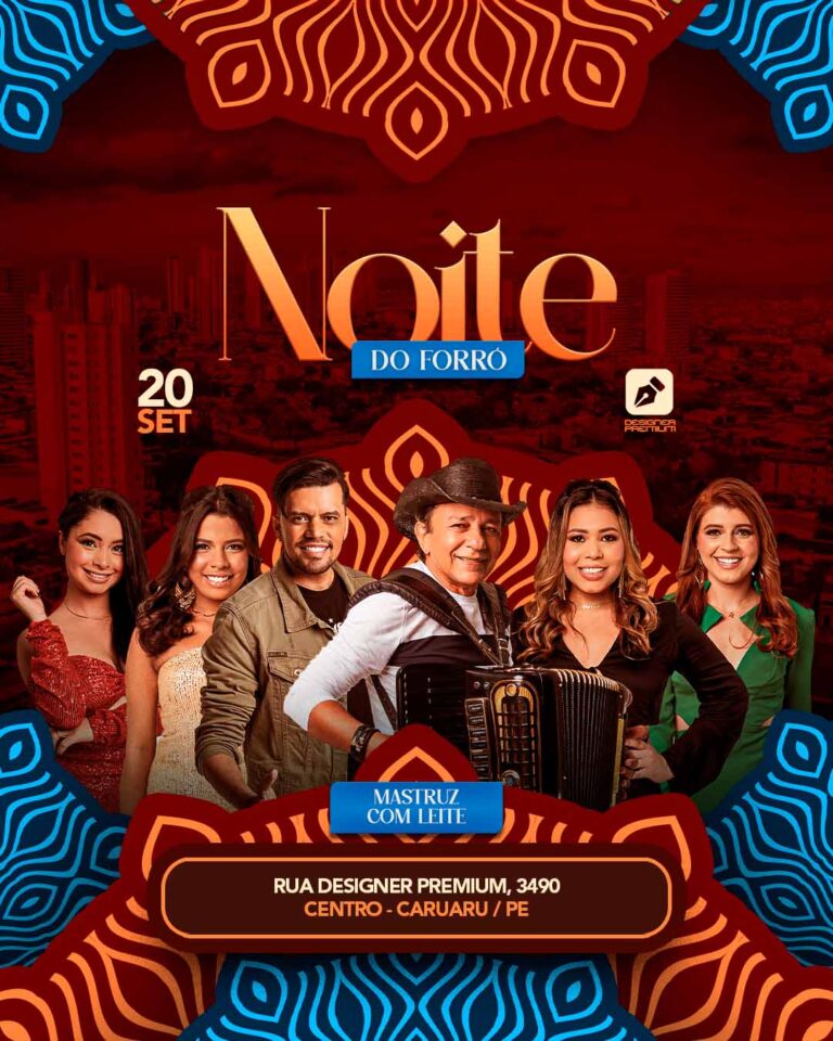 PSD FLYER FREE - TEMPLATE - CANVA - FREEPIK - DESIGNI - DESIGNER - PSD NOITE DO FORRÓ - FORRÓ - EVENTOS