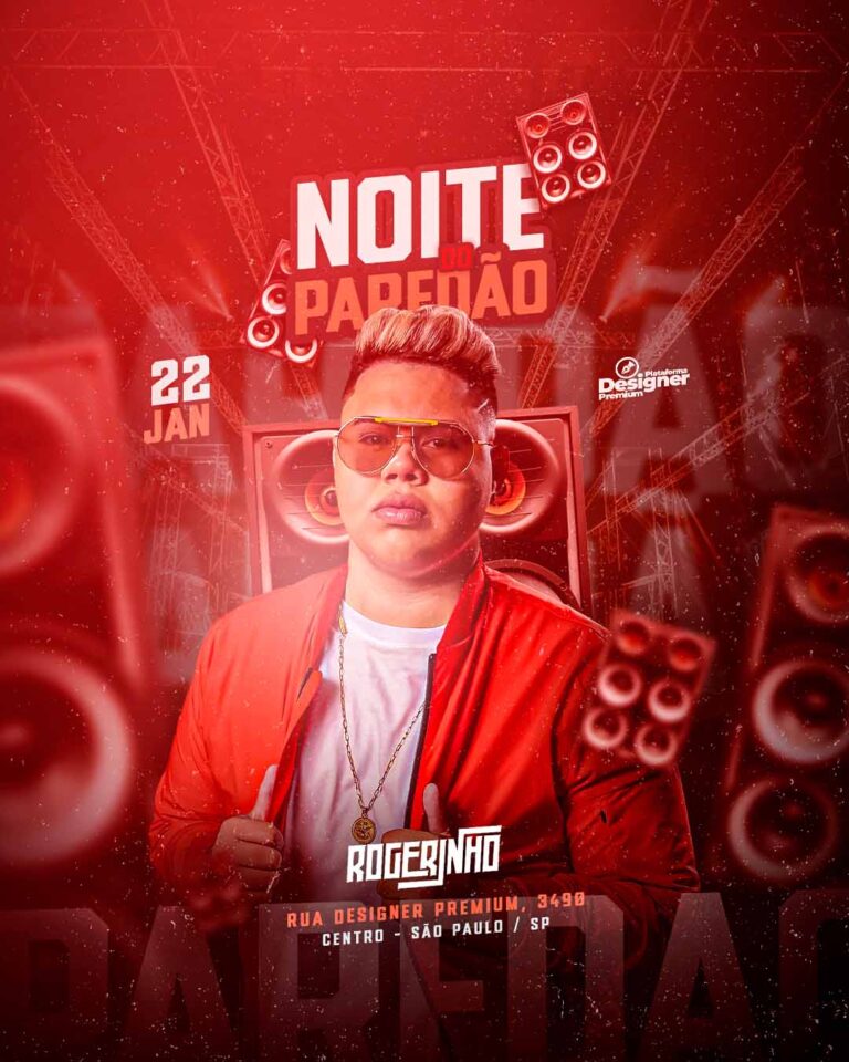 PSD FLYER FREE - TEMPLATE - CANVA - FREEPIK - DESIGNI - DESIGNER - PSD NOITE DO PAREDÃO - PAREDÃO - FUNK- EVENTOS