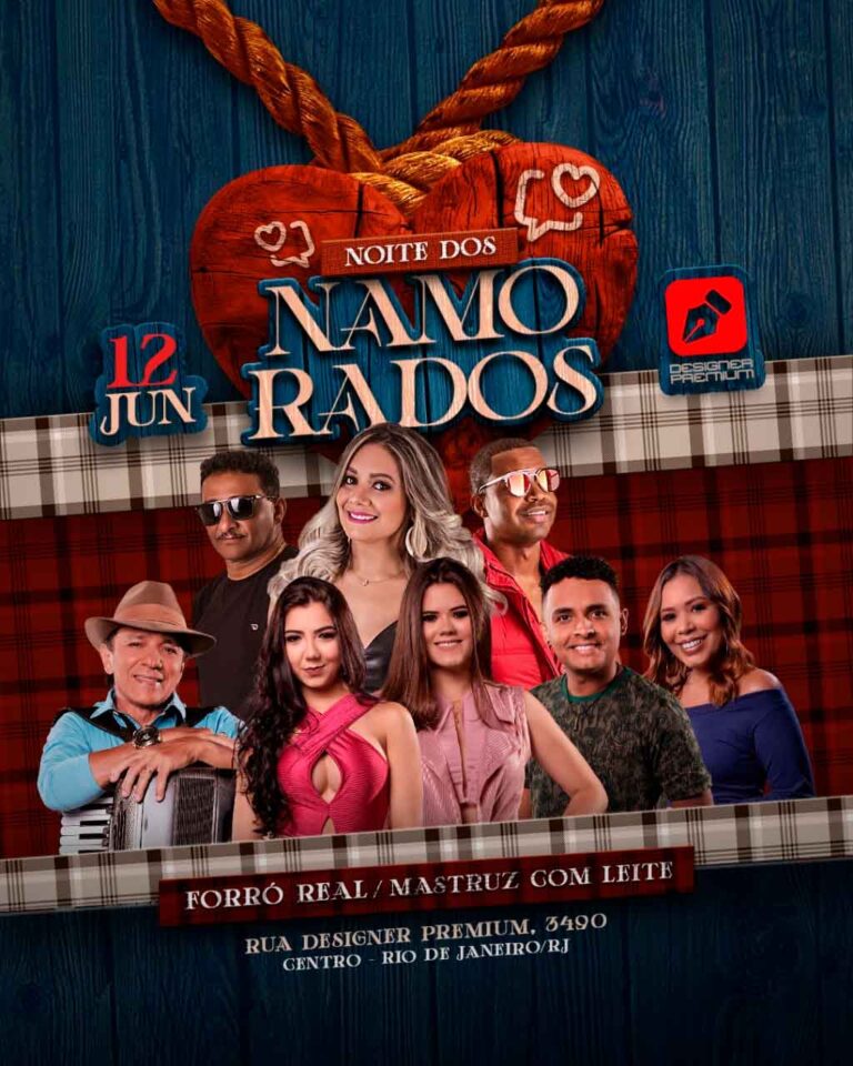 PSD FLYER FREE - TEMPLATE - CANVA - FREEPIK - DESIGNI - DESIGNER - PSD NOITE DOS NAMORADOS - FORRÓ - EVENTOS