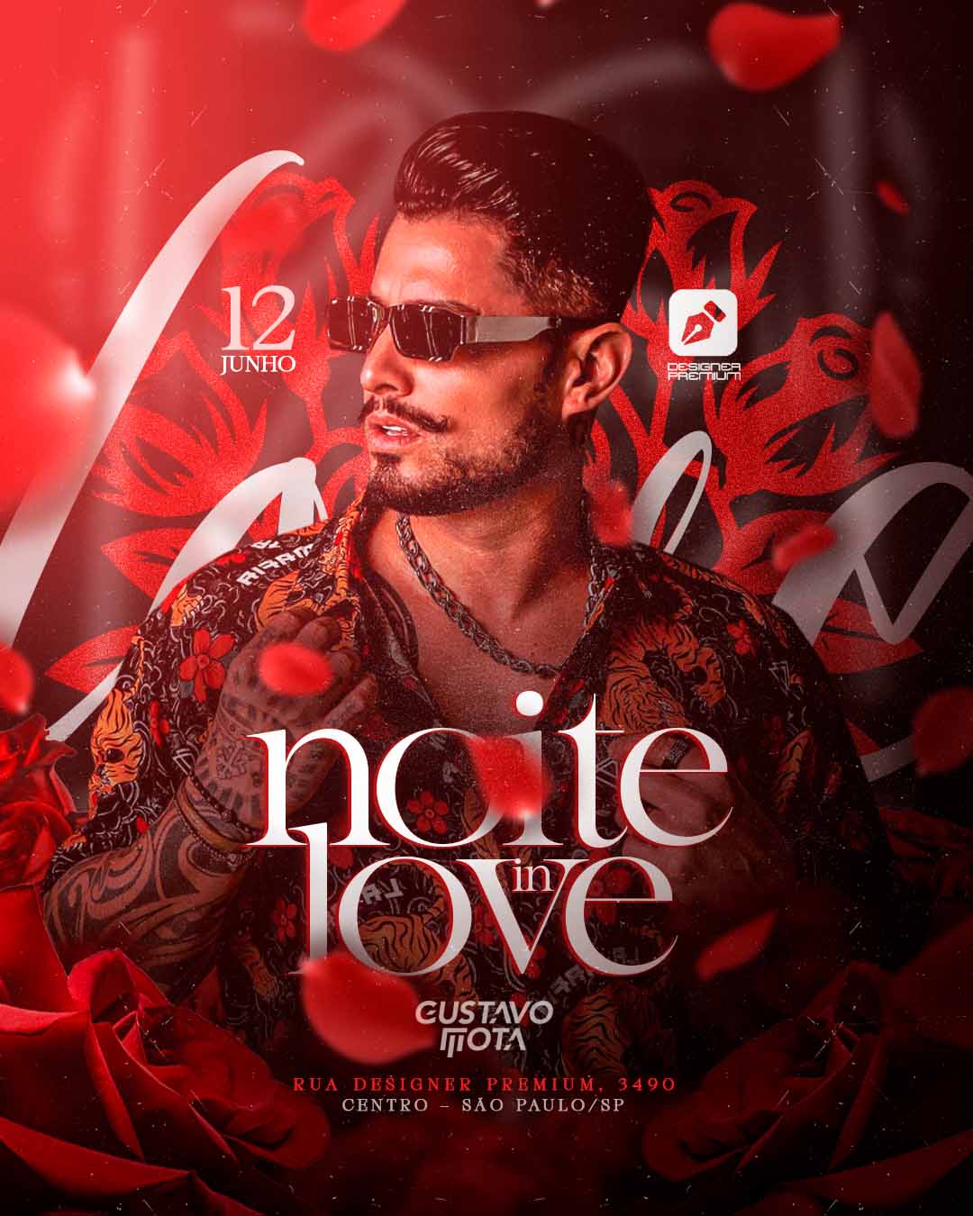 PSD FLYER FREE - TEMPLATE - CANVA - FREEPIK - DESIGNI - DESIGNER - PSD NOITE IN LOVE - ELETRONICA - EVENTOS