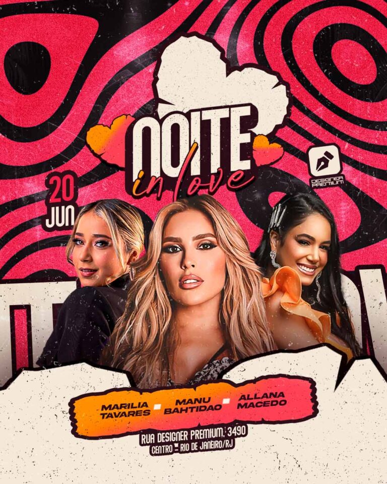 PSD FLYER FREE - TEMPLATE - CANVA - FREEPIK - DESIGNI - DESIGNER - PSD NOITE IN LOVE - FUNK - EVENTOS