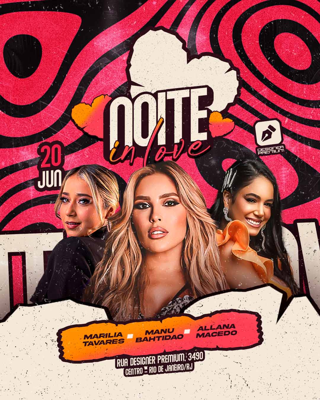 PSD FLYER FREE - TEMPLATE - CANVA - FREEPIK - DESIGNI - DESIGNER - PSD NOITE IN LOVE - FUNK - EVENTOS