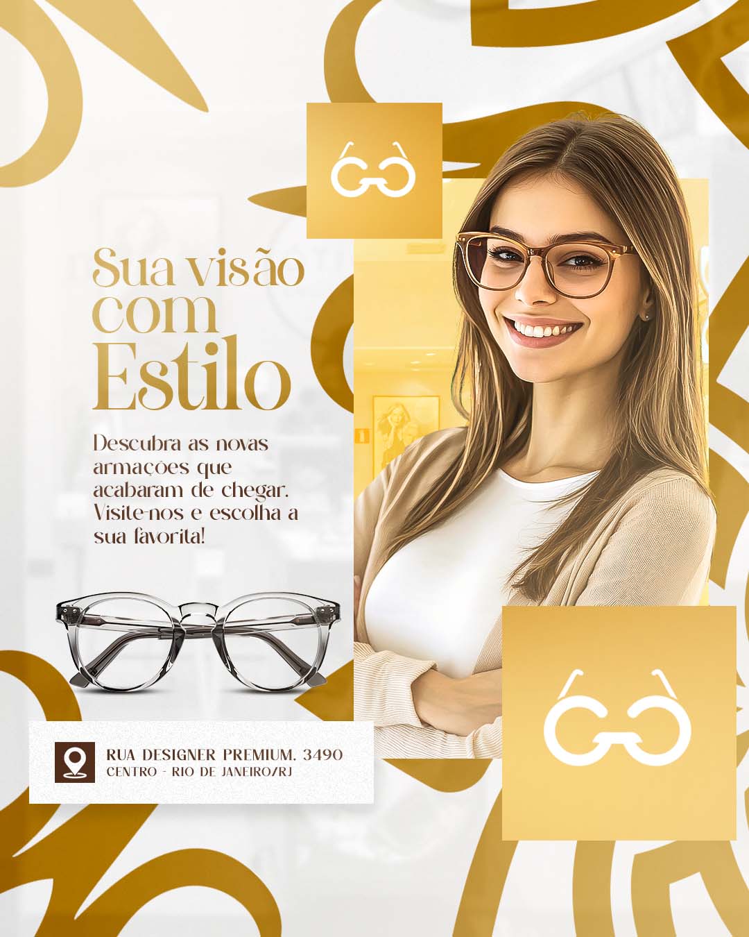 PSD FLYER FREE - TEMPLATE - CANVA - FREEPIK - DESIGNI - DESIGNER - PSD ÓTICA SUA VISÃO COM ESTILO - ÓTICA - SOCIAL MEDIA