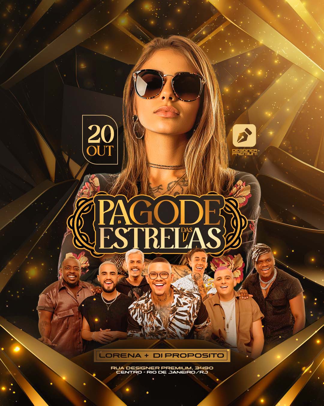 PSD FLYER FREE - TEMPLATE - CANVA - FREEPIK - DESIGNI - DESIGNER - PSD PAGODE DAS ESTRELAS - PAGODE - EVENTOS