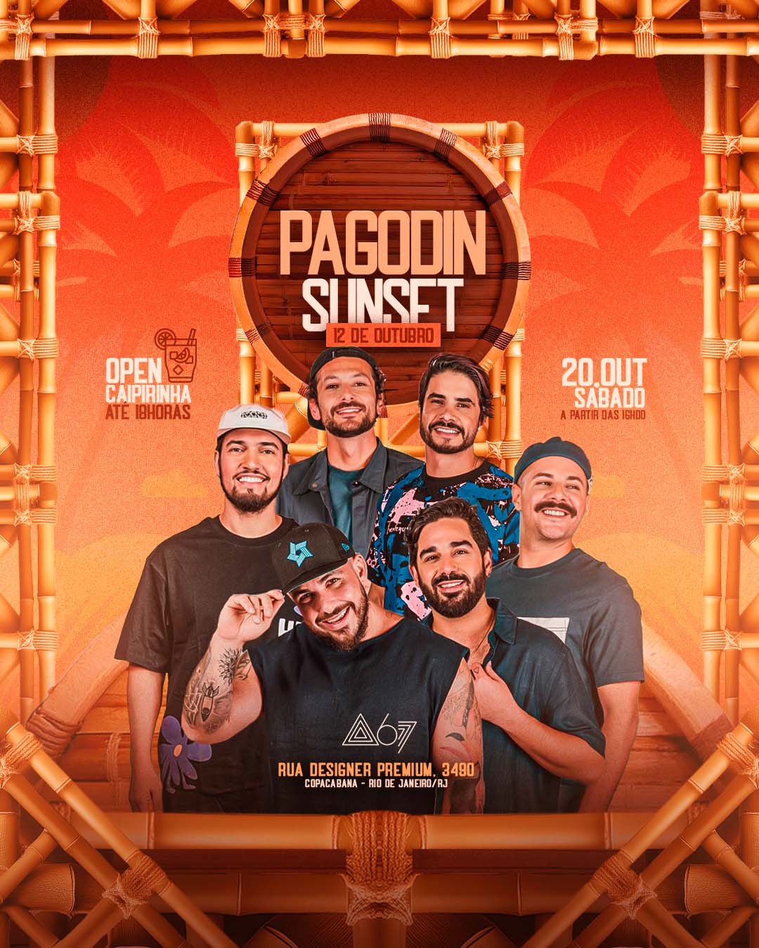 PSD FLYER FREE - TEMPLATE - CANVA - FREEPIK - DESIGNI - DESIGNER - PSD PAGODIN SUNSET - PAGODE - EVENTOS