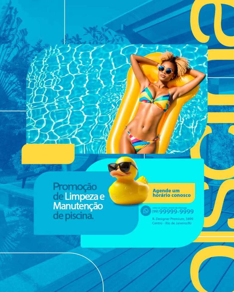 PSD FLYER FREE - TEMPLATE - CANVA - FREEPIK - DESIGNI - DESIGNER - PSD PISCINA - VERÃO - SOCIAL MEDIA