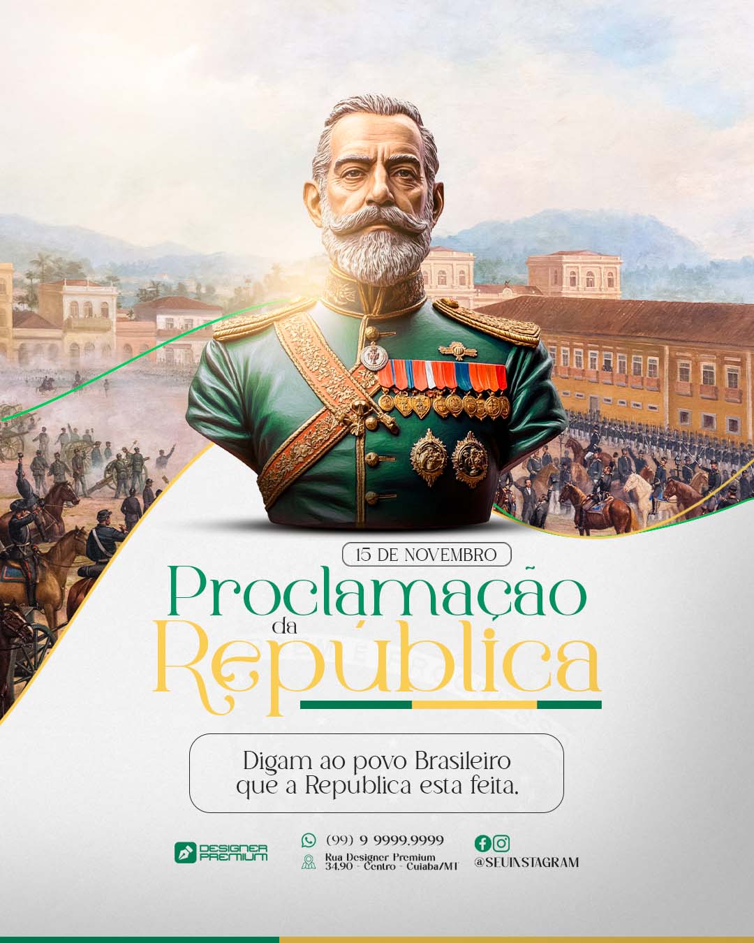 PSD FLYER FREE - TEMPLATE - CANVA - FREEPIK - DESIGNI - DESIGNER - PSD PROCLAMAÇÃO DA REPUBLICA 1 - SOCIAL MEDIA