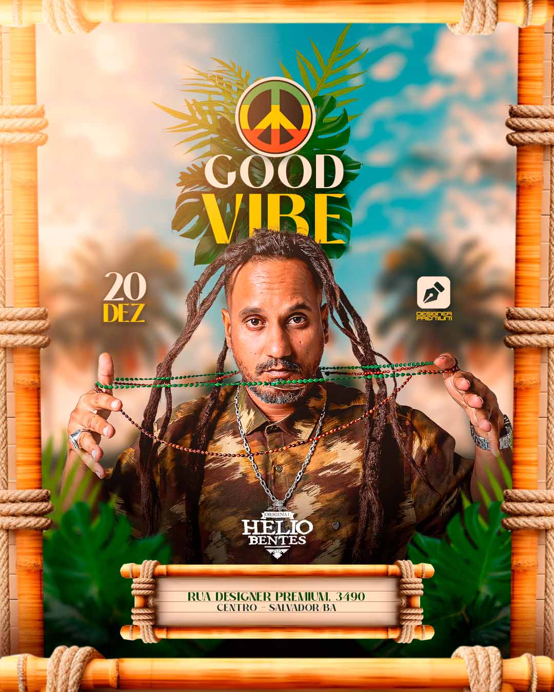 PSD FLYER FREE - TEMPLATE - CANVA - FREEPIK - DESIGNI - DESIGNER - PSD REGGAE GOOD VIBES- REGGAE - EVENTOS