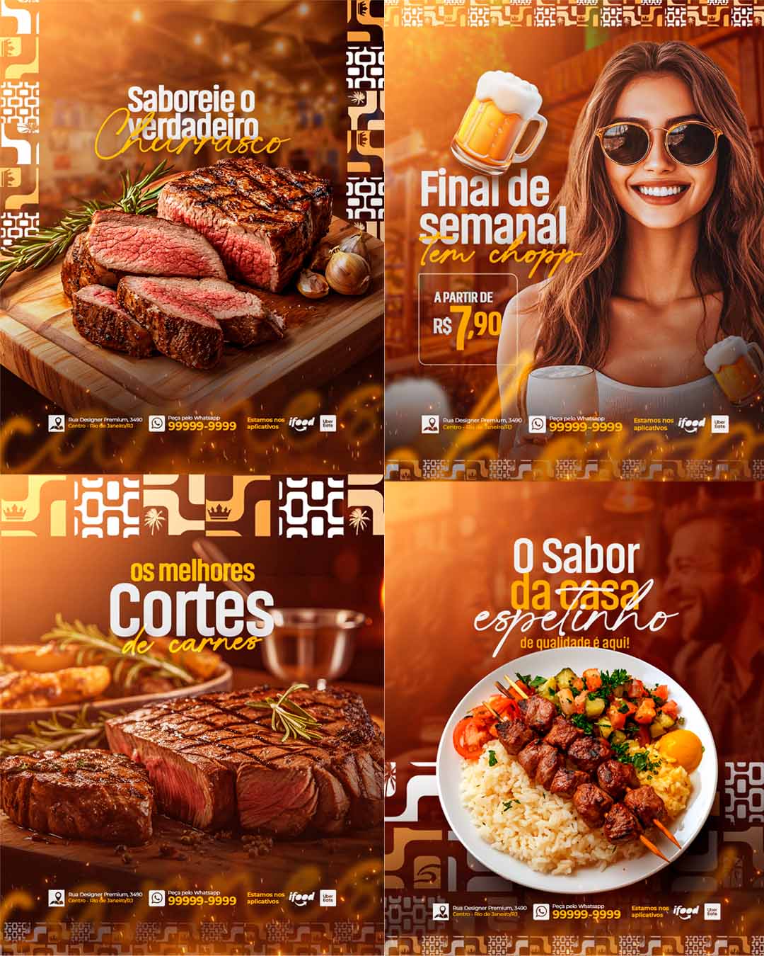 PSD FLYER FREE - TEMPLATE - CANVA - FREEPIK - DESIGNI - DESIGNER - PSD RESTAURANTE - CHURRASCARIA - CHURRASCO- SOCIAL MEDIA
