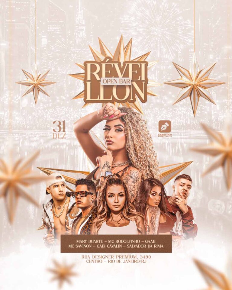 PSD FLYER FREE - TEMPLATE - CANVA - FREEPIK - DESIGNI - DESIGNER - PSD REVEILLON 3 - ANO NOVO