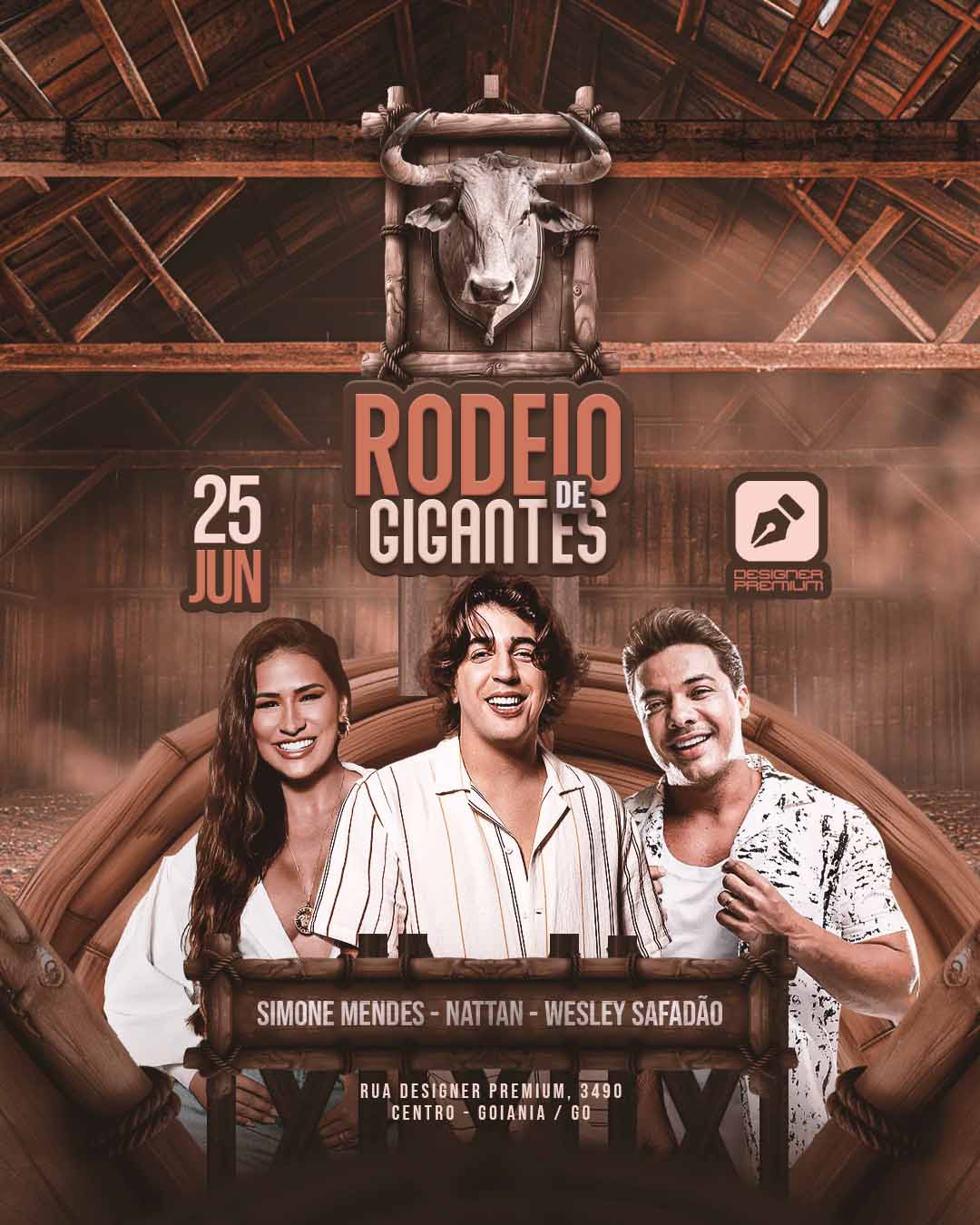 PSD FLYER FREE - TEMPLATE - CANVA - FREEPIK - DESIGNI - DESIGNER - PSD RODEIO DE GIGANTES - SERTANEJO - EVENTOS
