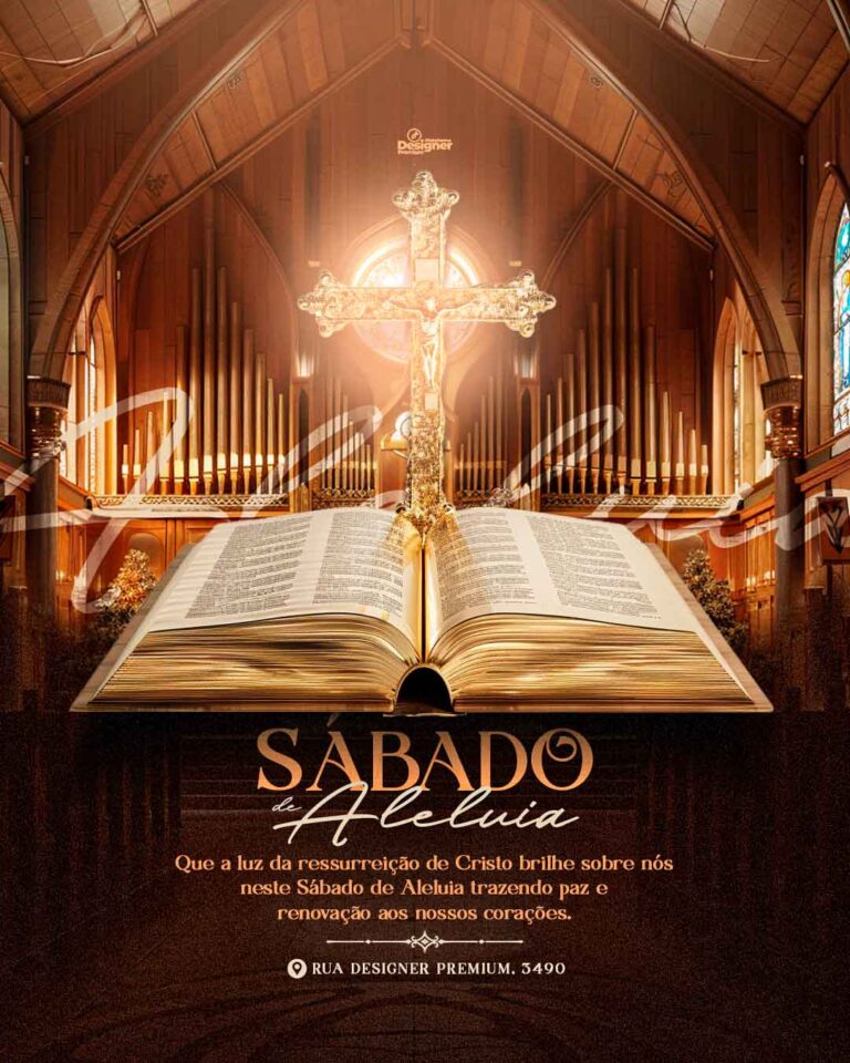 PSD FLYER FREE - TEMPLATE - CANVA - FREEPIK - DESIGNI - DESIGNER - PSD SÁBADO DE ALELUIA 1 - SOCIAL MEDIA