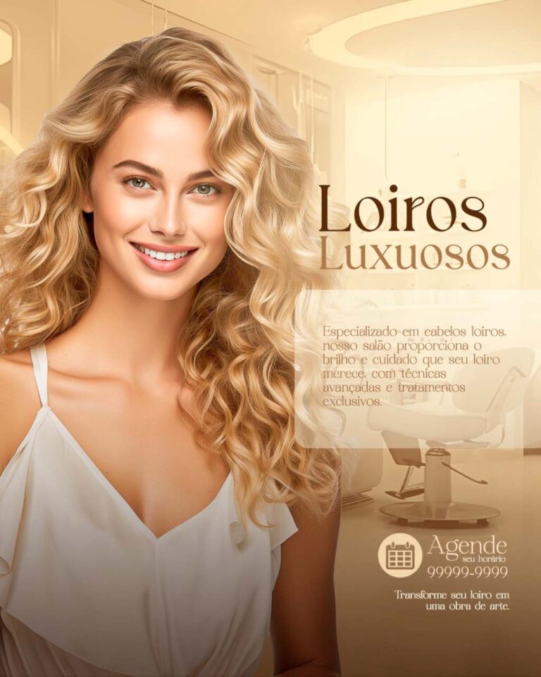 PSD FLYER FREE - TEMPLATE - CANVA - FREEPIK - DESIGNI - DESIGNER - PSD SALÃO DE BELEZA - LOIRO - SOCIAL MEDIA