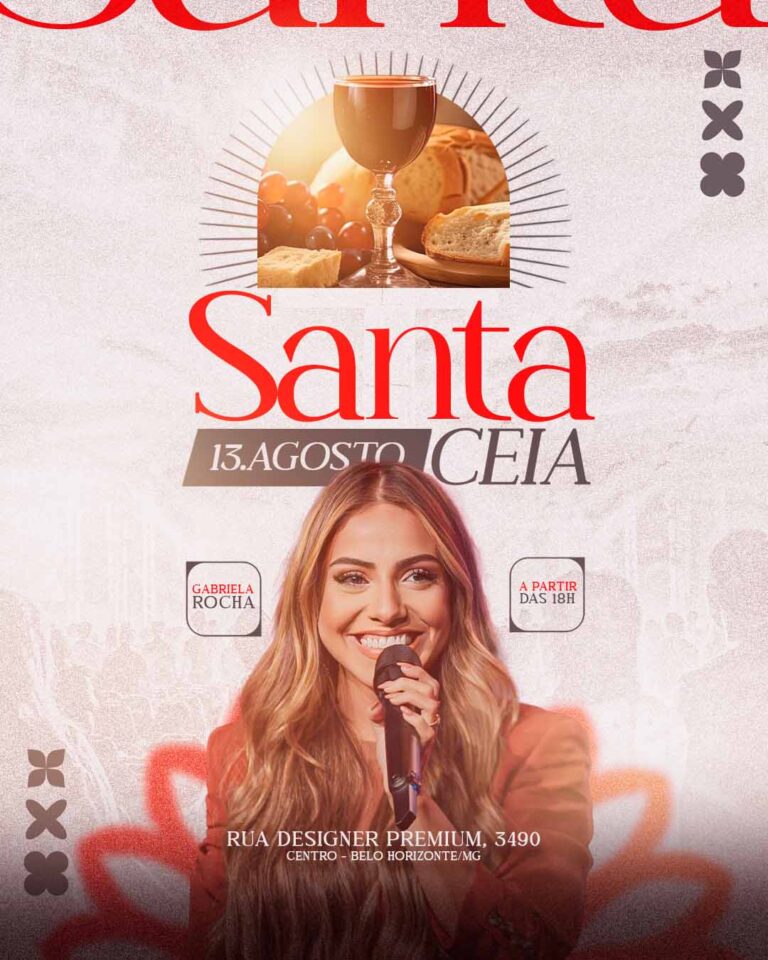 PSD FLYER FREE - TEMPLATE - CANVA - FREEPIK - DESIGNI - DESIGNER - PSD SANTA CEIA - GOSPEL - EVENTOS