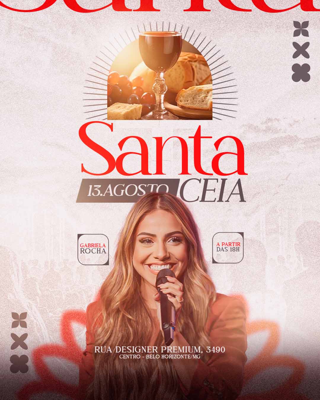 PSD FLYER FREE - TEMPLATE - CANVA - FREEPIK - DESIGNI - DESIGNER - PSD SANTA CEIA - GOSPEL - EVENTOS