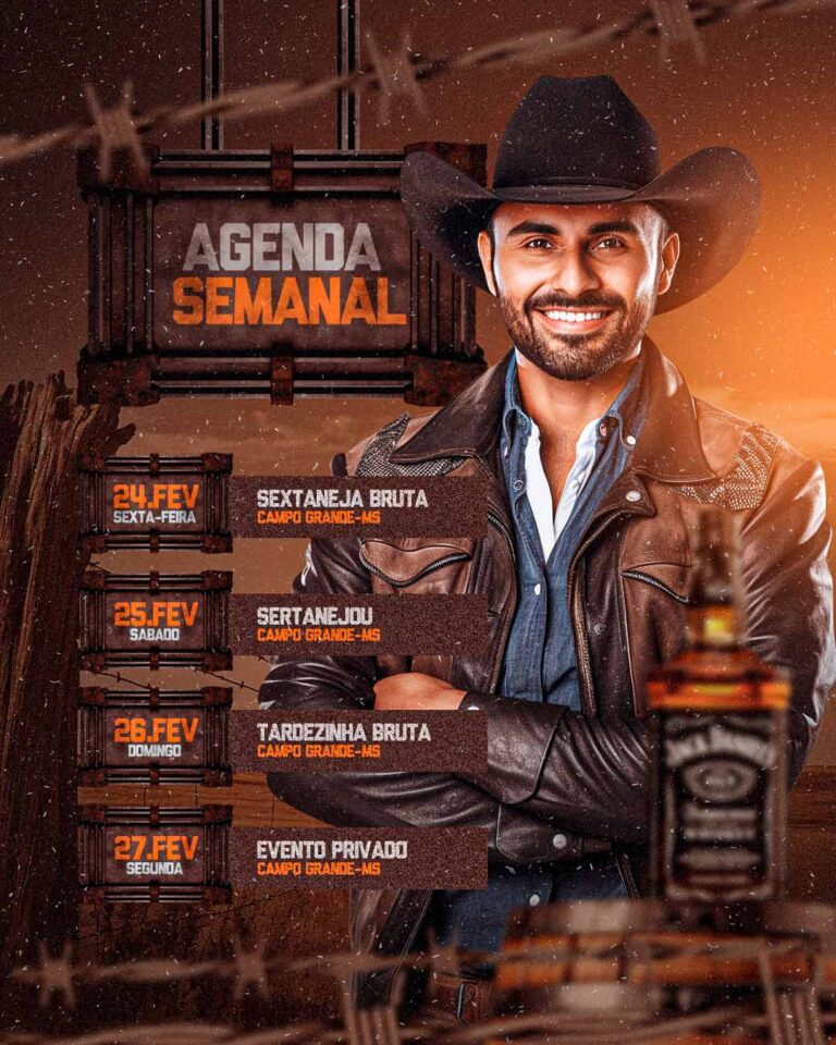 PSD FLYER FREE - TEMPLATE - CANVA - FREEPIK - DESIGNI - DESIGNER - PSD SERTANEJO - AGENDA SEMANAL- EVENTOS
