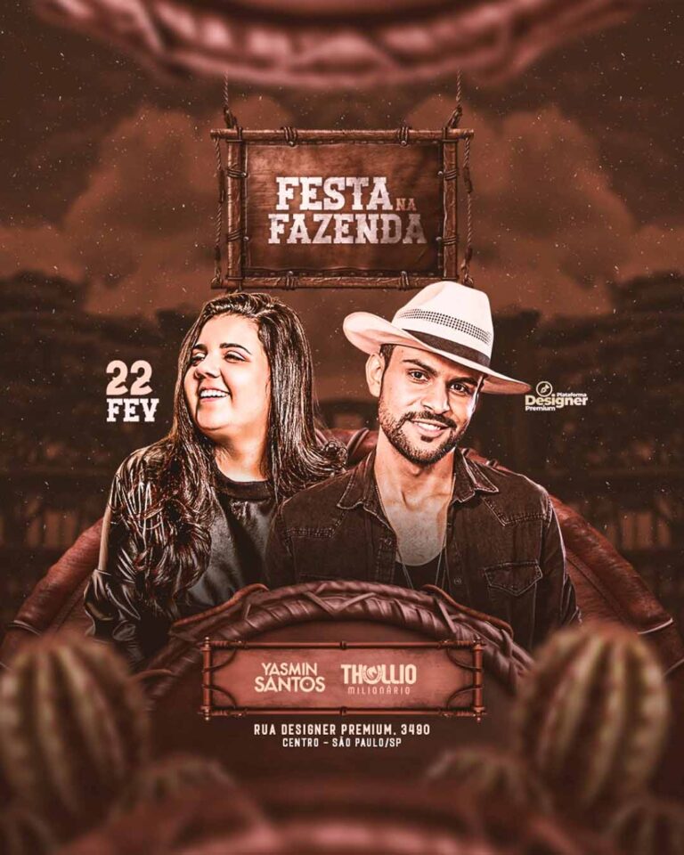 PSD FLYER FREE - TEMPLATE - CANVA - FREEPIK - DESIGNI - DESIGNER - PSD SERTANEJO - FESTA NA FAZENDA - EVENTOS