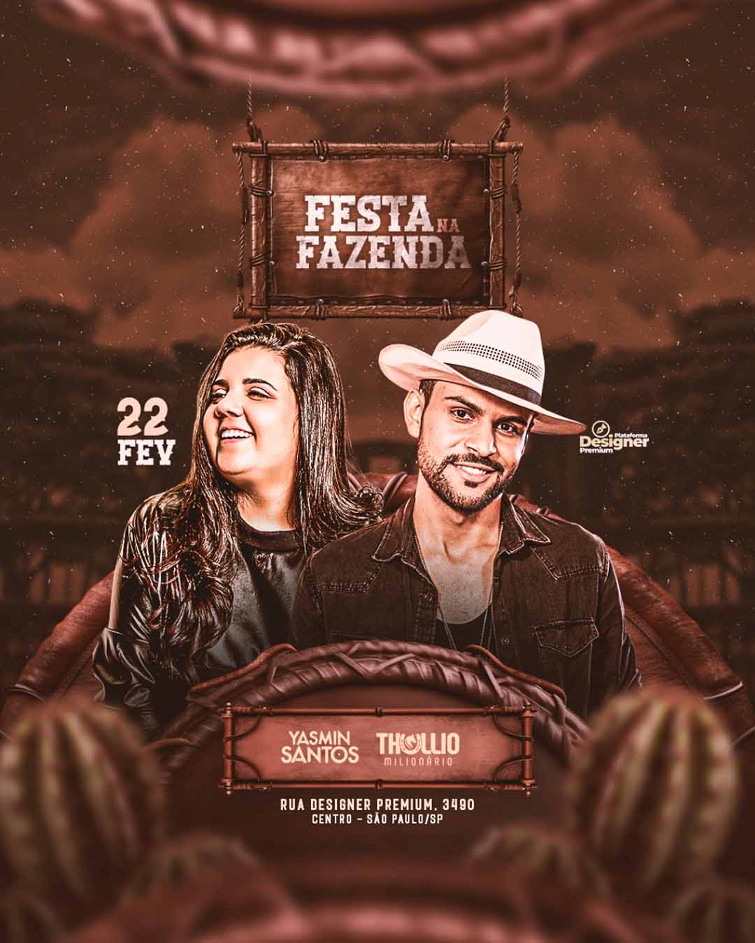 PSD FLYER FREE - TEMPLATE - CANVA - FREEPIK - DESIGNI - DESIGNER - PSD SERTANEJO - FESTA NA FAZENDA - EVENTOS