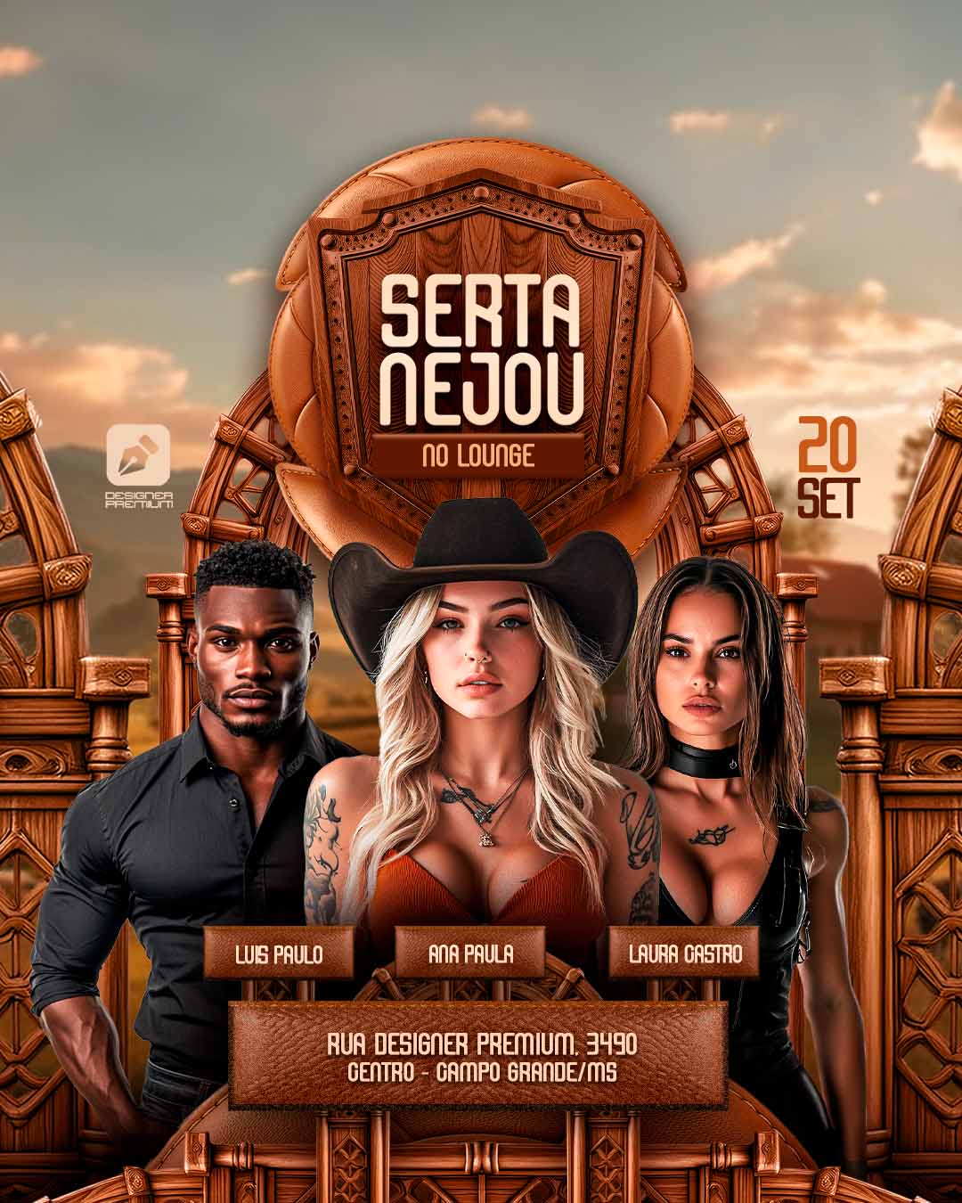 PSD FLYER FREE - TEMPLATE - CANVA - FREEPIK - DESIGNI - DESIGNER - PSD SERTANEJO - SERTANEJOU - NO LOUNGE - SERTANEJO - EVENTOS