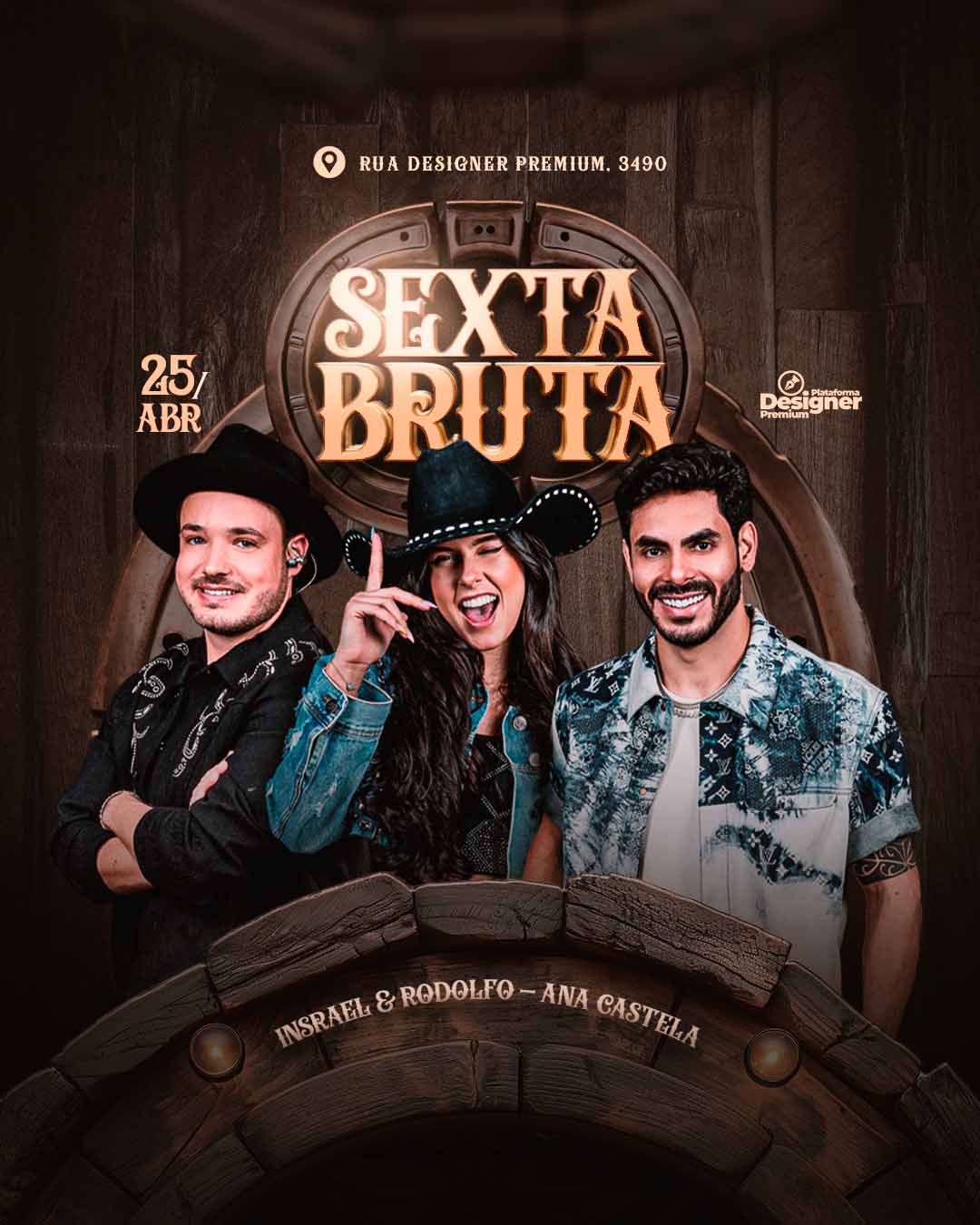 PSD FLYER FREE - TEMPLATE - CANVA - FREEPIK - DESIGNI - DESIGNER - PSD SEXTA BRUTA - SERTANEJO - EVENTOS