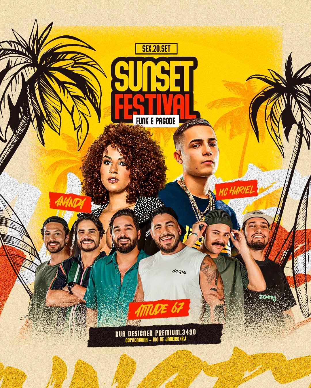 PSD FLYER FREE - TEMPLATE - CANVA - FREEPIK - DESIGNI - DESIGNER - PSD SUNSET FESTIVAL - FUNK - PAGODE - EVENTOS