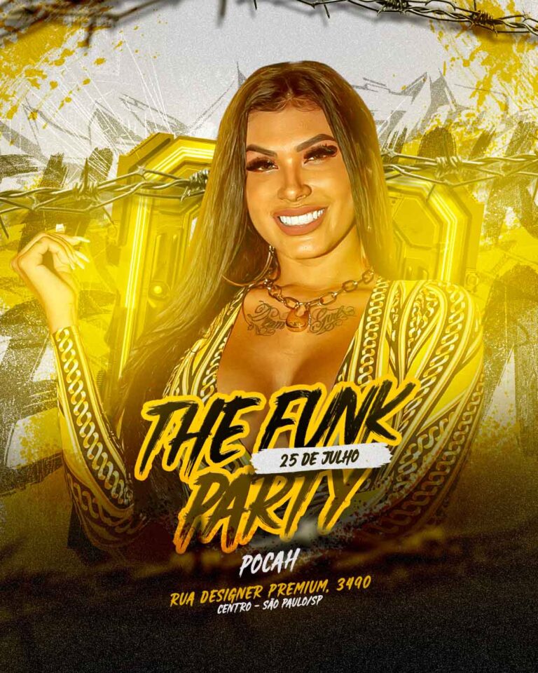 PSD FLYER FREE - TEMPLATE - CANVA - FREEPIK - DESIGNI - DESIGNER - PSD THE FUNK PARTY - FUNK - EVENTOS