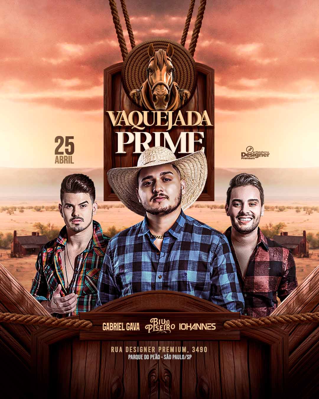 PSD FLYER FREE - TEMPLATE - CANVA - FREEPIK - DESIGNI - DESIGNER - PSD VAQUEJADA PRIME - SERTANEJO - EVENTOS