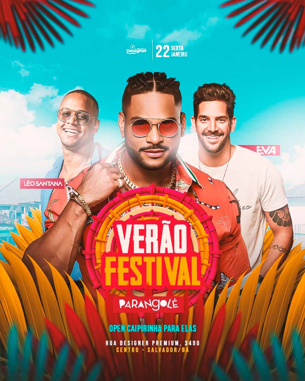PSD FLYER FREE - TEMPLATE - CANVA - FREEPIK - DESIGNI - DESIGNER - PSD VERÃO FESTIVAL - EVENTOS