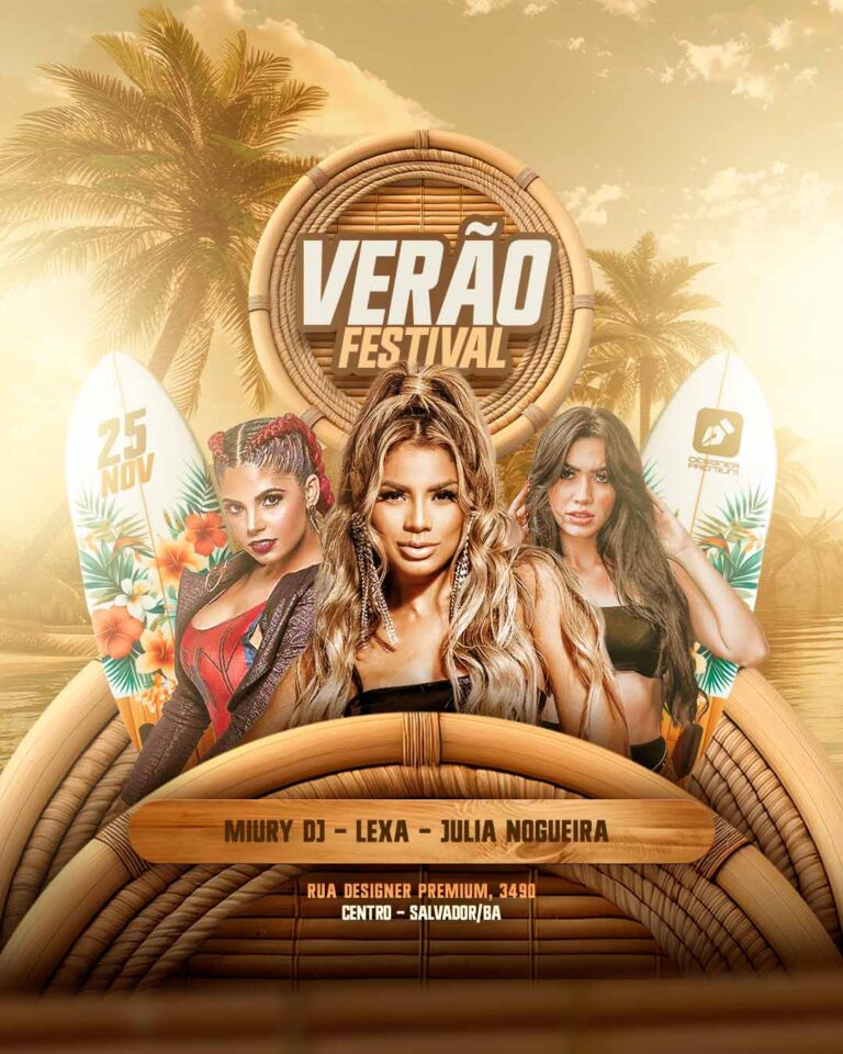 PSD FLYER FREE - TEMPLATE - CANVA - FREEPIK - DESIGNI - DESIGNER - PSD VERÃO FESTIVAL - FUNK- EVENTOS