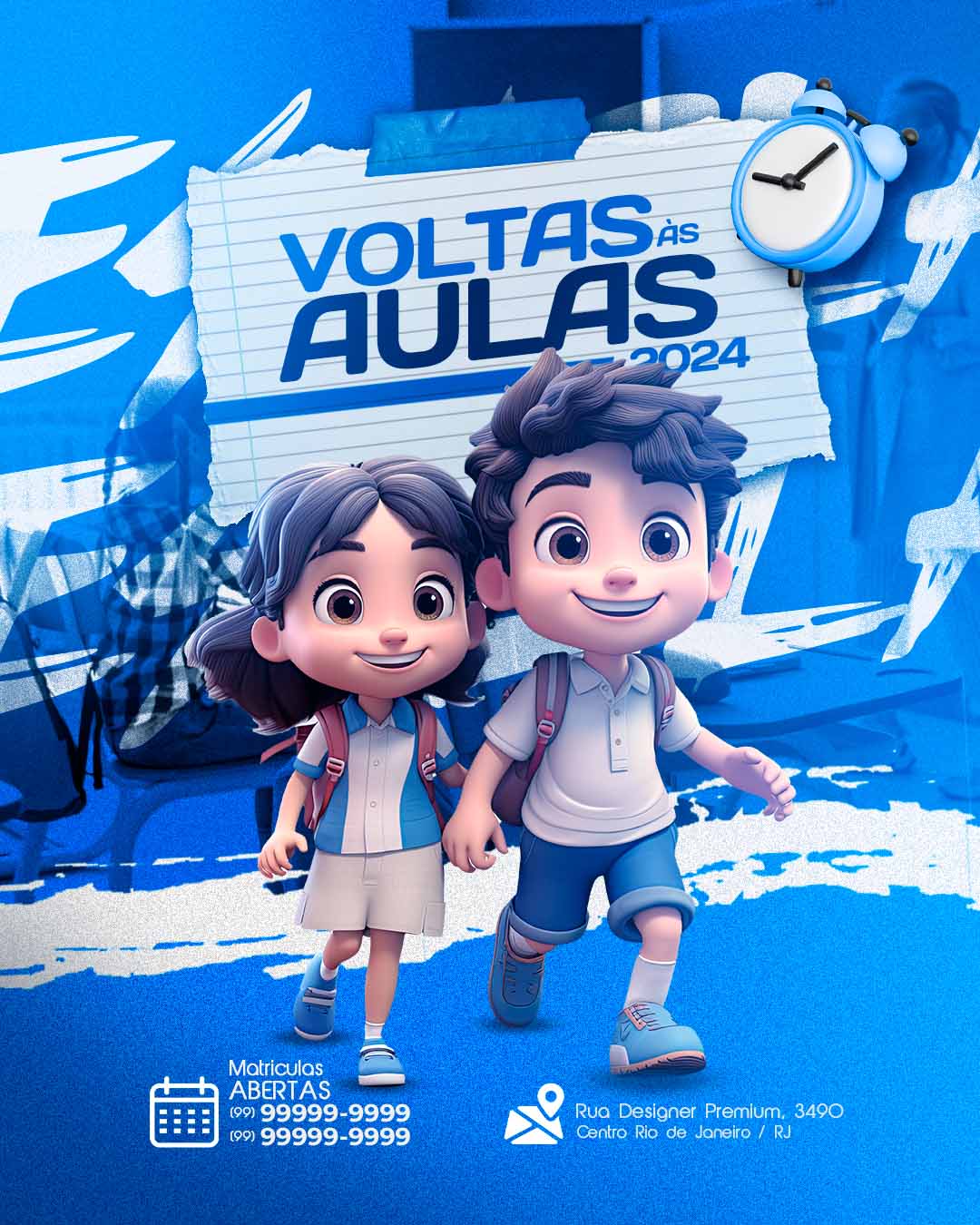 PSD FLYER FREE - TEMPLATE - CANVA - FREEPIK - DESIGNI - DESIGNER - PSD VOLTA AS AULAS - ESCOLA 2 - SOCIAL MEDIA