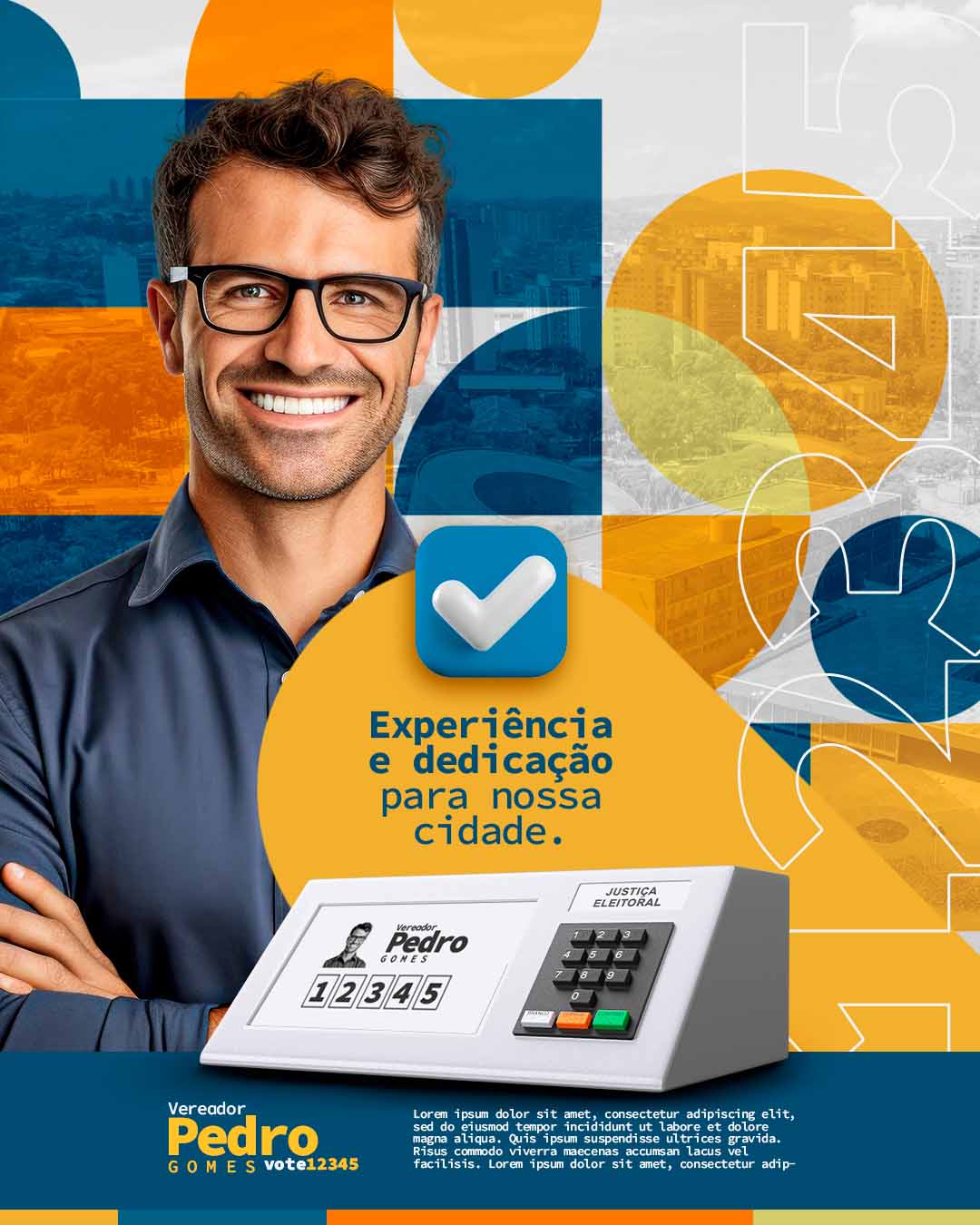 PSD FLYER FREE - TEMPLATE - CANVA - FREEPIK - DESIGNI - DESIGNER - PSD VOTE 12345- VEREADOR - POLITICA - SOCIAL MEDIA