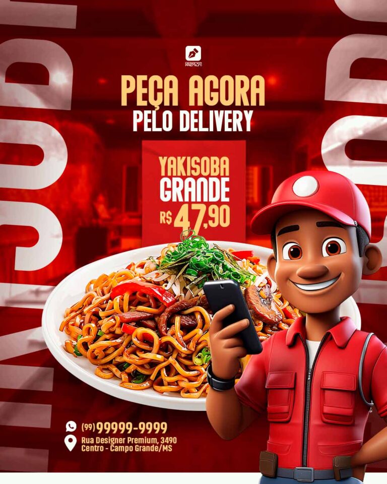PSD FLYER FREE - TEMPLATE - CANVA - FREEPIK - DESIGNI - DESIGNER - PSD YAKISOBA - RESTAURANTE - SOCIAL MEDIA