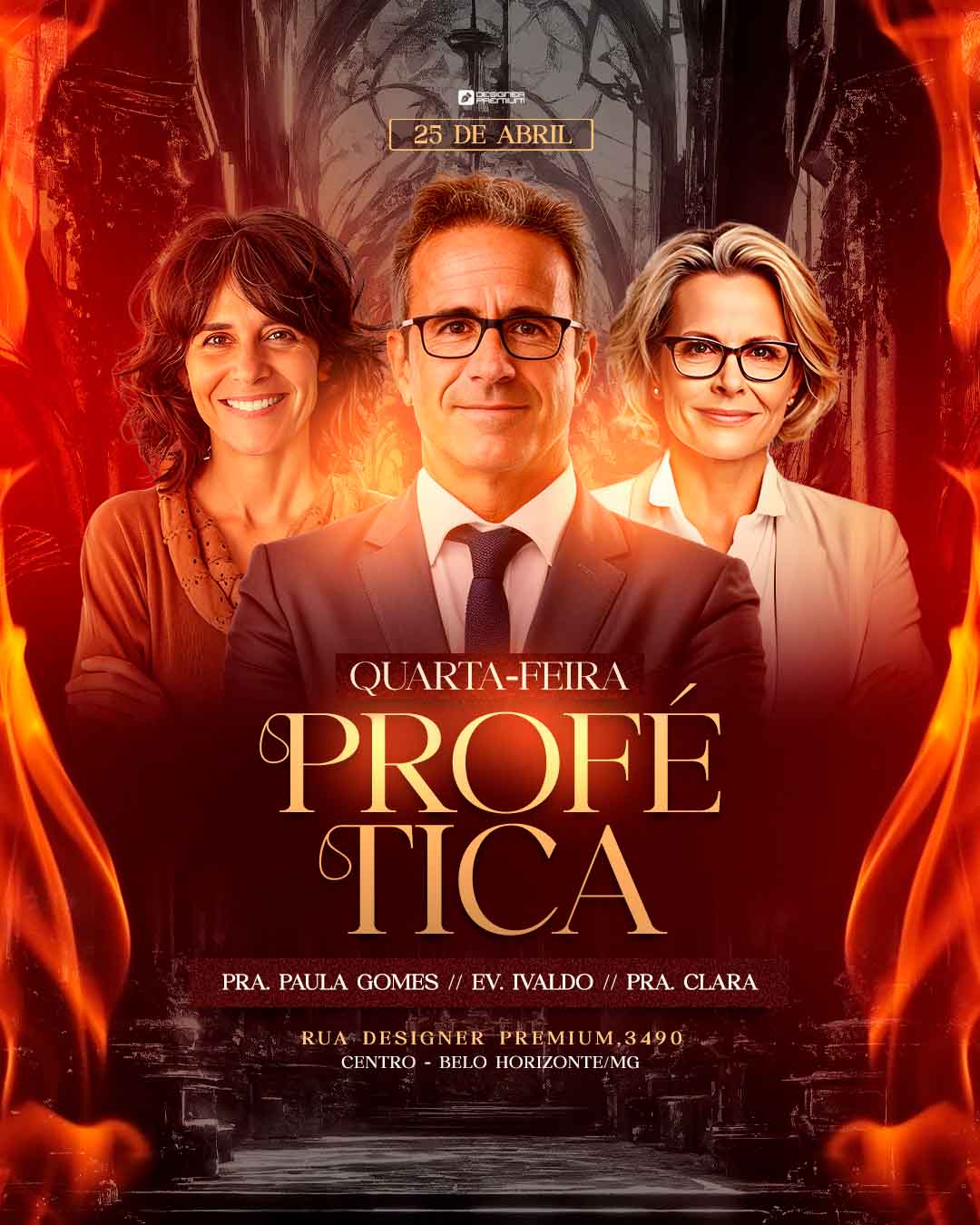 PSD FLYER FREE - TEMPLATE - CANVA - FREEPIK - DESIGNI - DESIGNER - QUARTA PROFETICA - GOSPEL - PASTOR - IGREJA - CULTO - EVENTOS