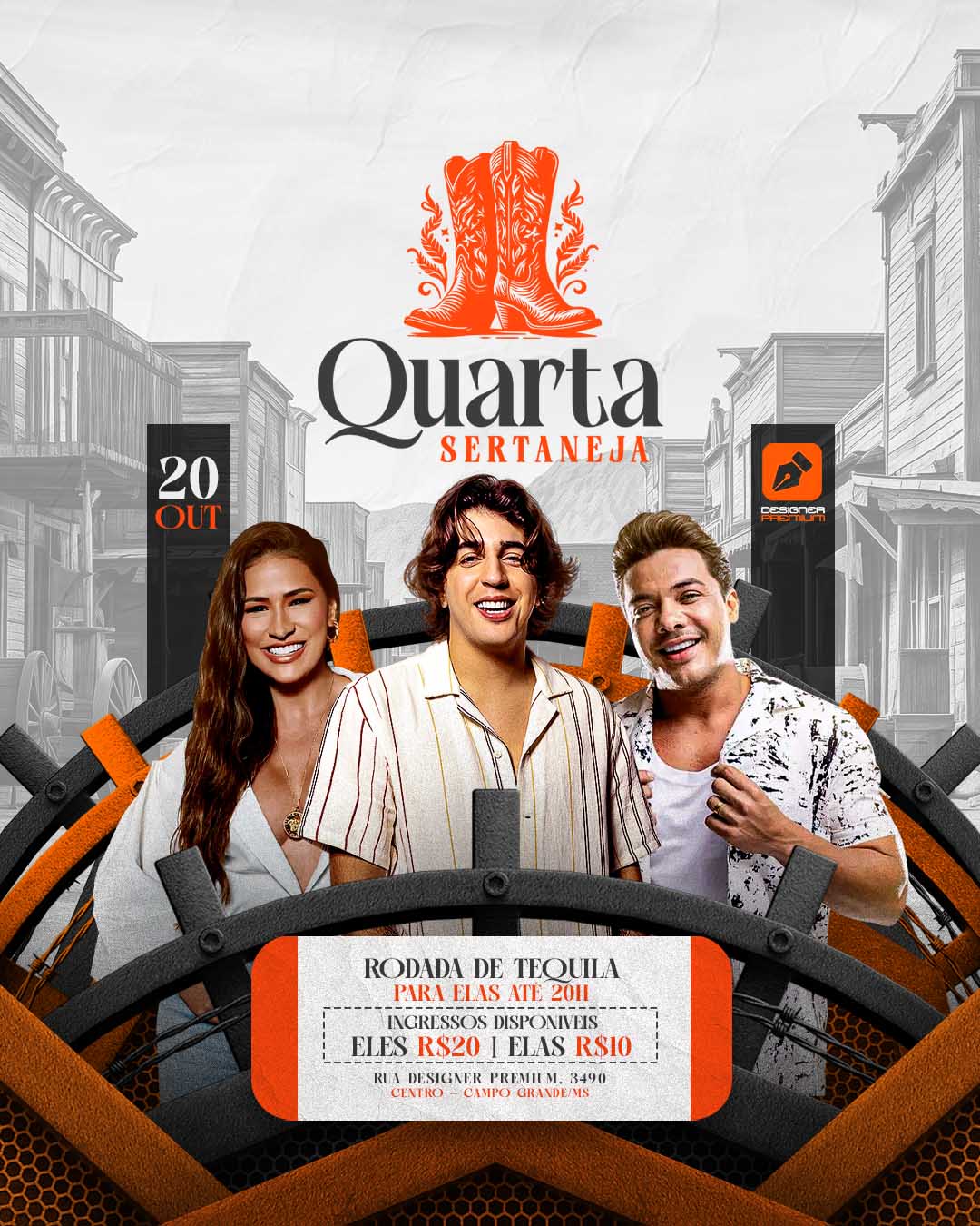 PSD FLYER FREE - TEMPLATE - CANVA - FREEPIK - DESIGNI - DESIGNER - QUARTA SERTANEJO - SERTANEJA - PISEIRO - FORRÓ - BOTECO - BARZINHO - LOUNGER - PUB - EVENTO