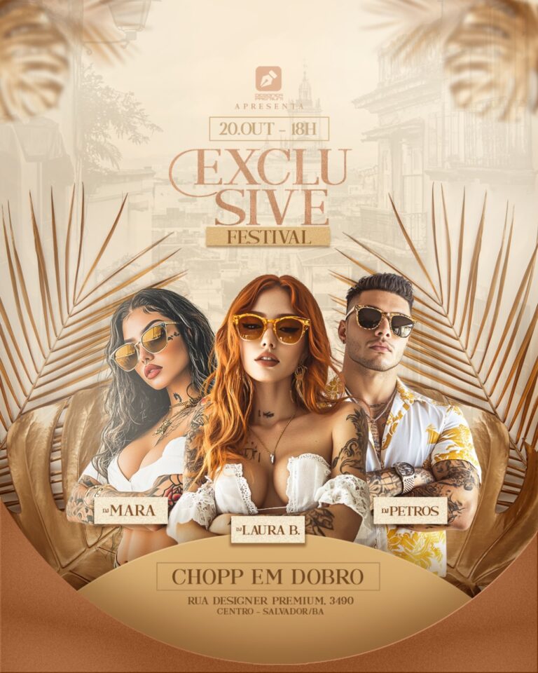 PSD FLYER FREE - TEMPLATE - CANVA - FREEPIK - DESIGNI - DESIGNER - SUNSET - EXCLUSIVE FESTIVAL - PRAIA - PAGODE - SAMBA - REGGAE - EVENTO