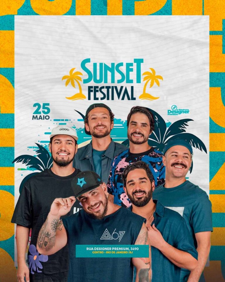 PSD FLYER FREE - TEMPLATE - CANVA - FREEPIK - DESIGNI - DESIGNER -SUNSET FESTIVAL - SUNSET - SUMMER - PRAIA - CARNAVAL - BLOQUINHO - FOLIA - PAGODE - EVENTOS